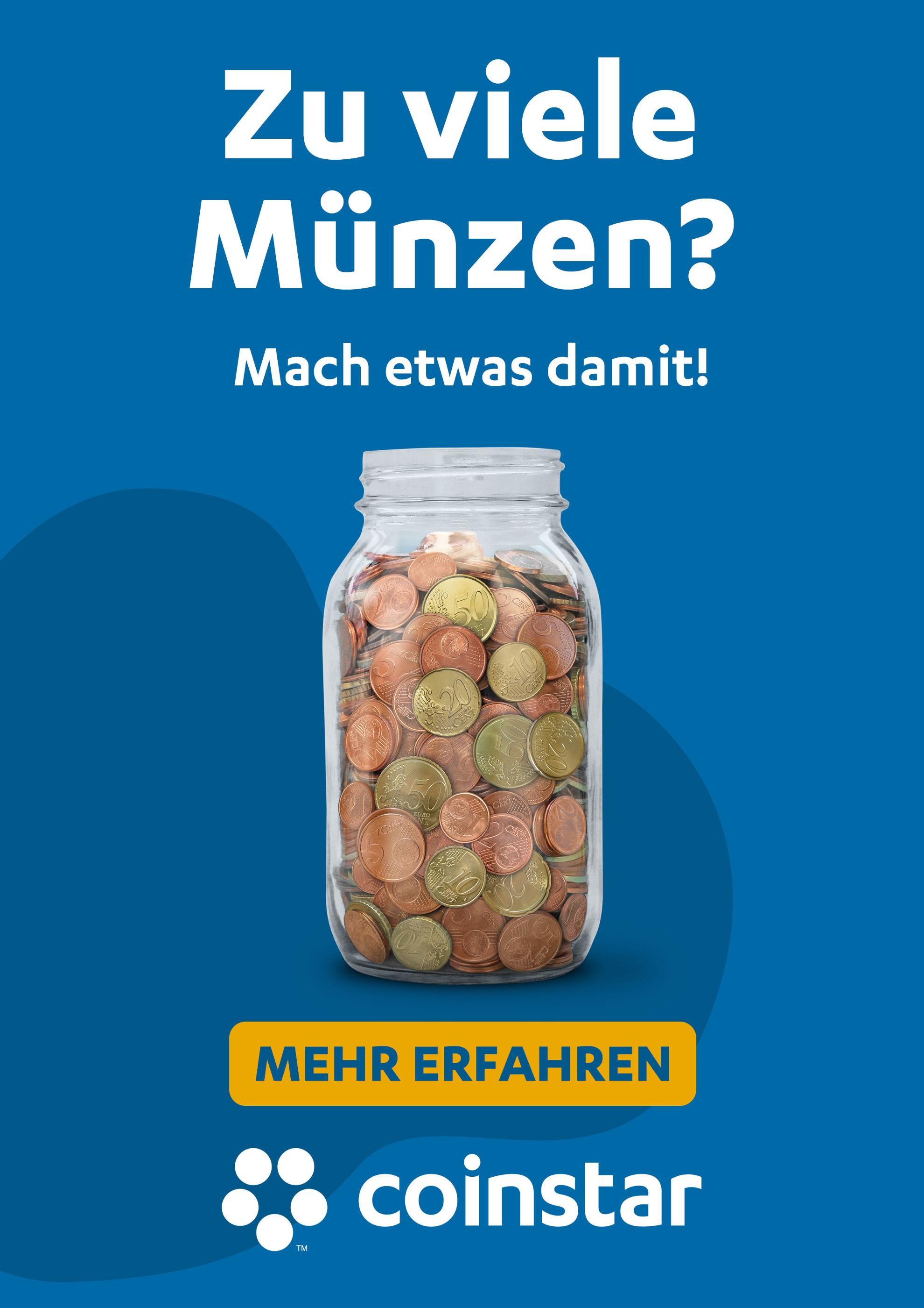Aktueller Coinstar Berlin Prospekt "Münzen rein, Wertbon raus." mit 1 Seite